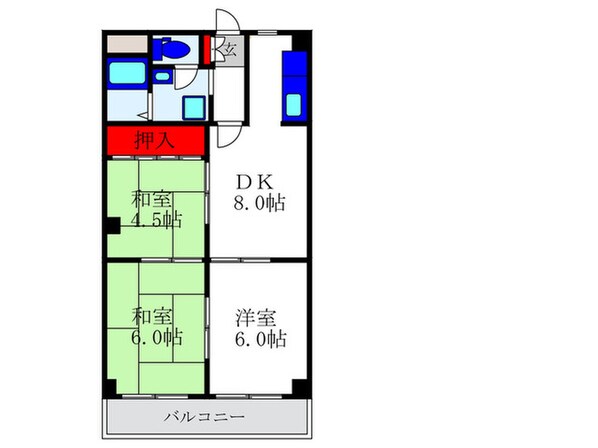 クレインカワイマンションの物件間取画像